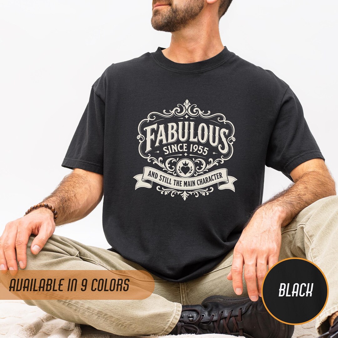 Fabulous Since 1955 Shirt, 71st Birthday Gift, Vintage Style Tee, Main ...