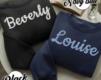 Bluza z nadrukiem z napisem Chenille i haftowaną nazwą drużyny, zapinana na zamek błyskawiczny, spersonalizowany sweter szkolny, strój sportowy do college'u, pomysł na prezent dla trenera