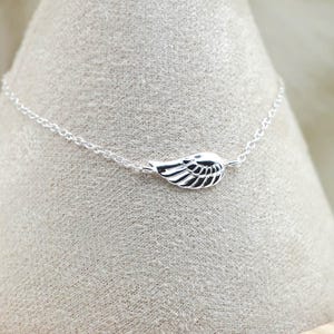 Sterling Silver Angel Wing Bracelet: Minimalist Healing Gift- Guardian Angel Wings