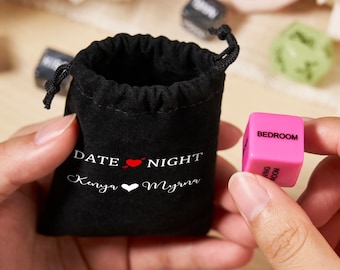 Date Night dobbelstenen, dobbelstenen glow in the Dark, spel voor intiem stel, romantisch cadeau, aangepaste genegenheid dobbelstenen, cadeau voor mannen/vrouwen, Valentijnsdagcadeaus