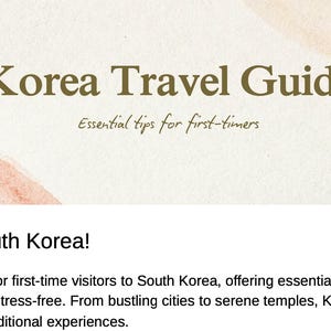 Korea Travel Guide Tips! - Digital Product - Available Instantly!