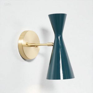 Double Cone Enamel Wall Sconce – Mid-Century Modern Brass Lighting