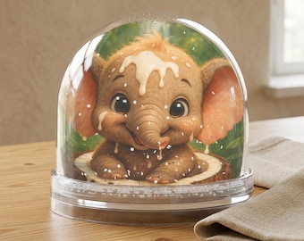 Baby Elefant Schneekugel | Niedliche Elefant Illustration, Winter Dekor
