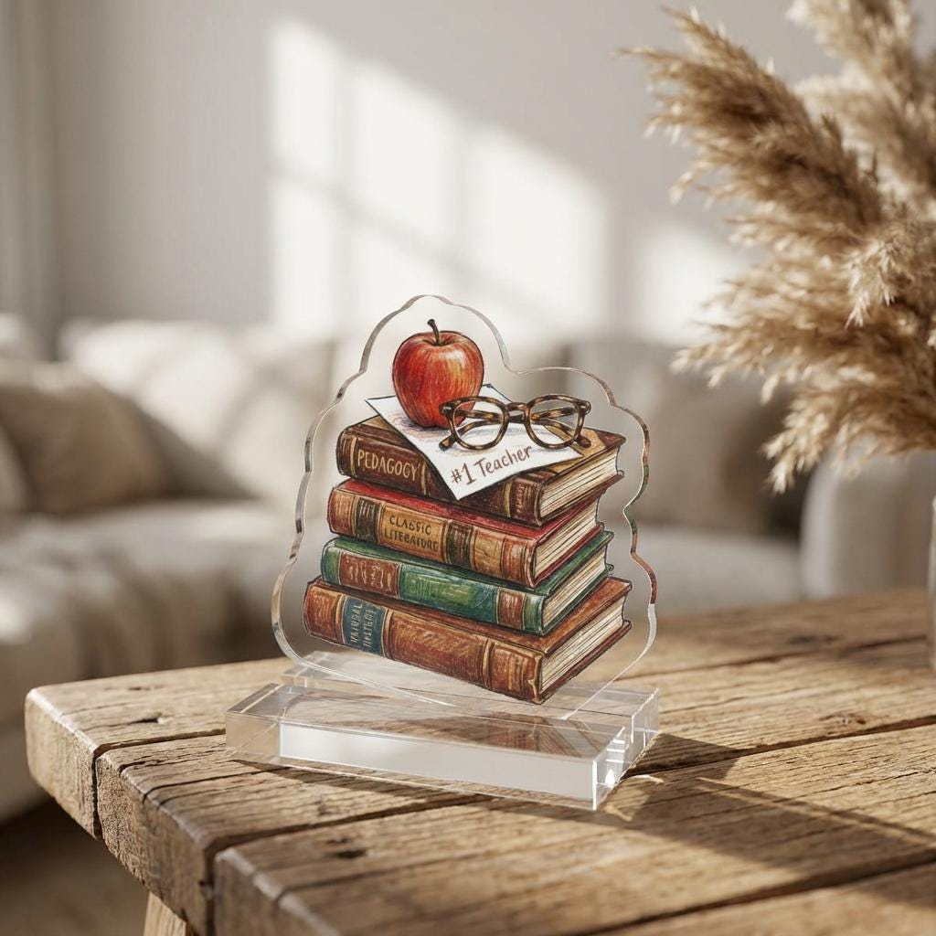 Stack of Vintage Books Teacher Standee | Custom Cut Standee - Etsy
