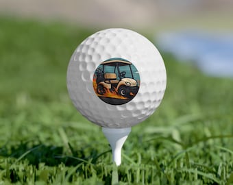 Flame Golf Cart Novelty Golf Balls - Set of 6