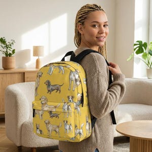 Mochila con estampado de perro / Diseño repetitivo de perro adorable
