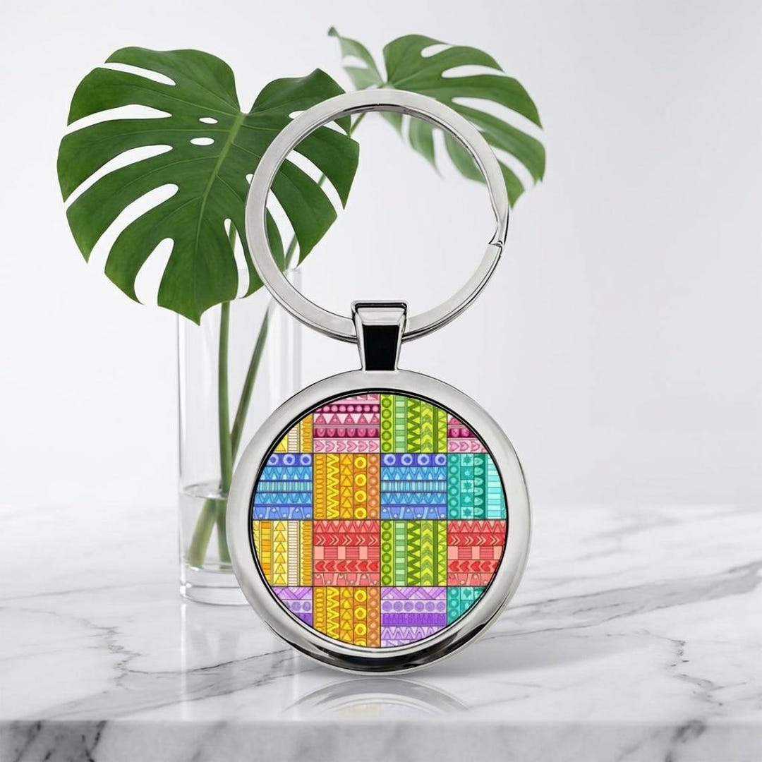 Colorful Bubble Pop Blocks Keychain | Round Stainless Steel Keychain - Etsy