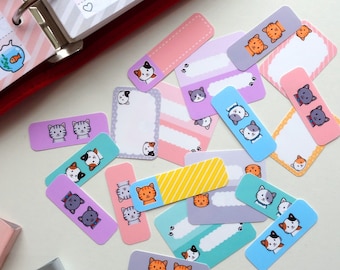 Cute kawaii kitty cats index tab stickers labels 21 pieces matte stickers