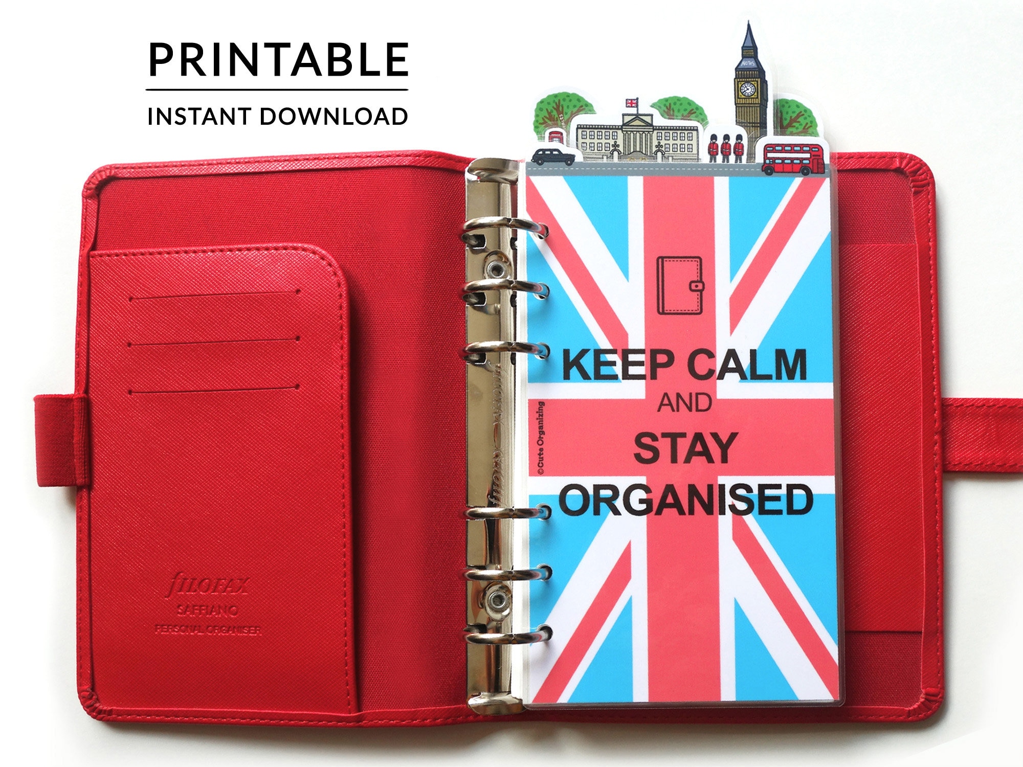 PRINTABLE Personal Size Cute Kawaii London Planner Dividers | Etsy