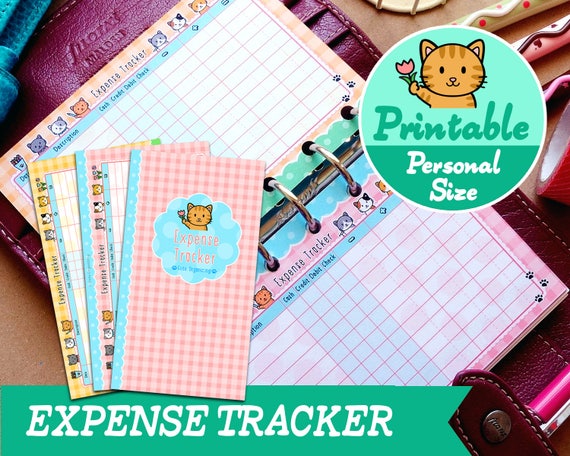 PRINTABLE Personal Size Kitty Financial Expense Tracker 