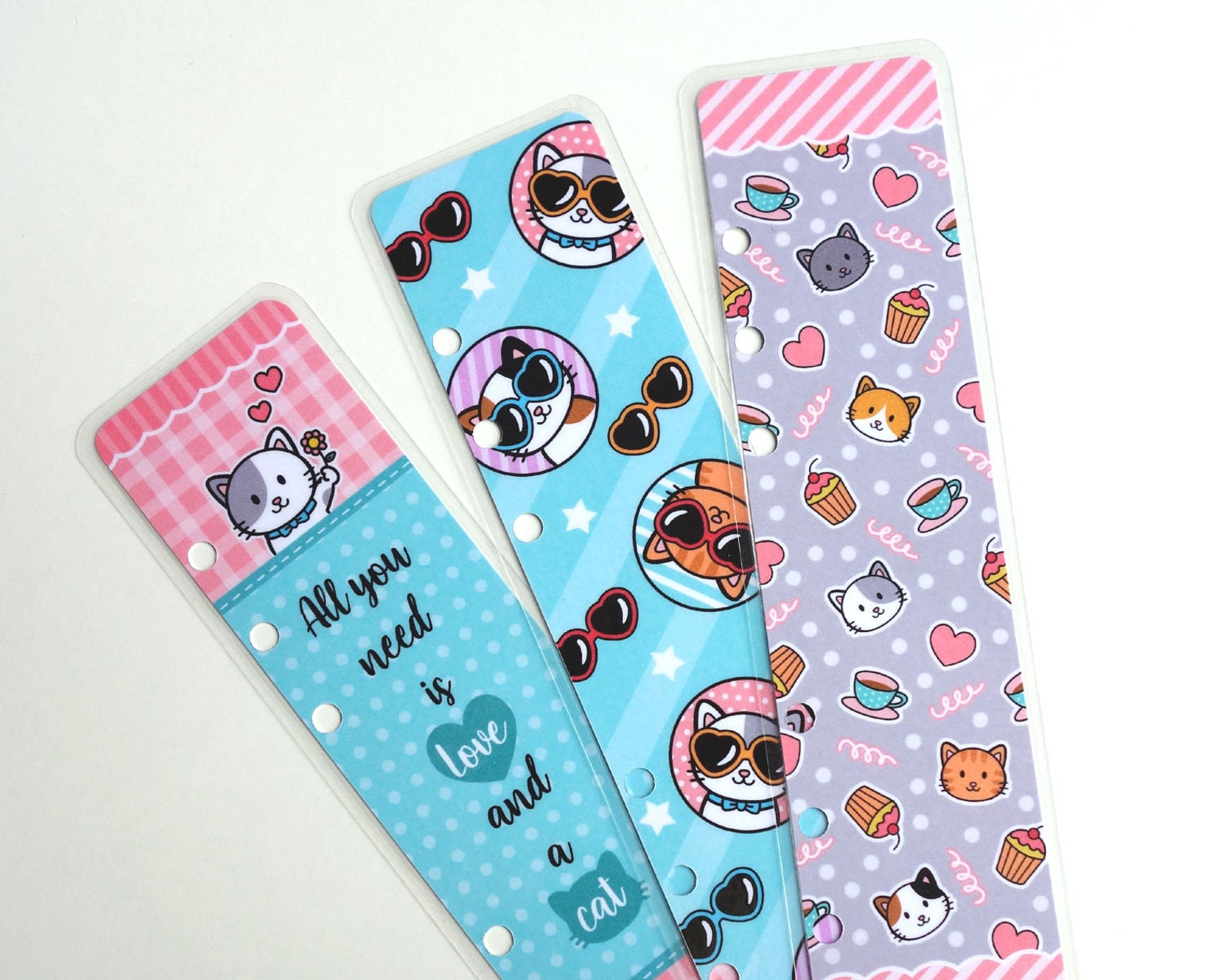 printable page markers bookmarks pocket size cute kawaii kitty etsy