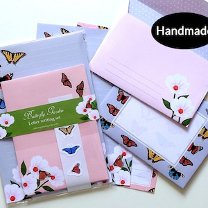 Butterfly Garden lettere carta da lettere buste adesivi cancelleria set illustrazioni