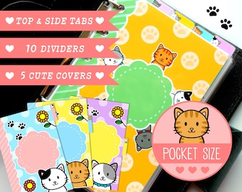 Divisori per agenda stampabile con gattino tascabile, linguette superiori e laterali Filofax Agenda Louis Vuitton PM Kikki K piccola