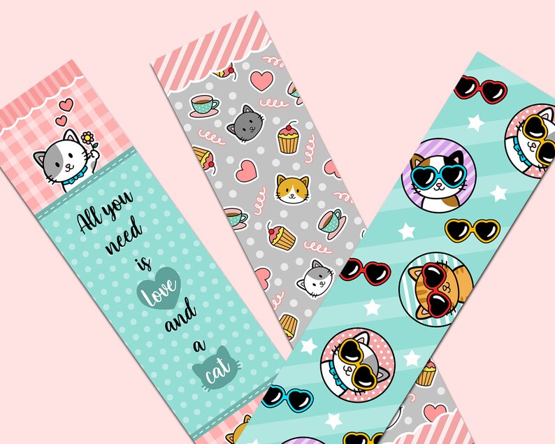 printable page markers bookmarks personal size cute kawaii