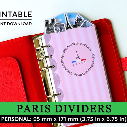 PRINTABLE Personal Size Cute Kawaii London Planner Dividers - Etsy