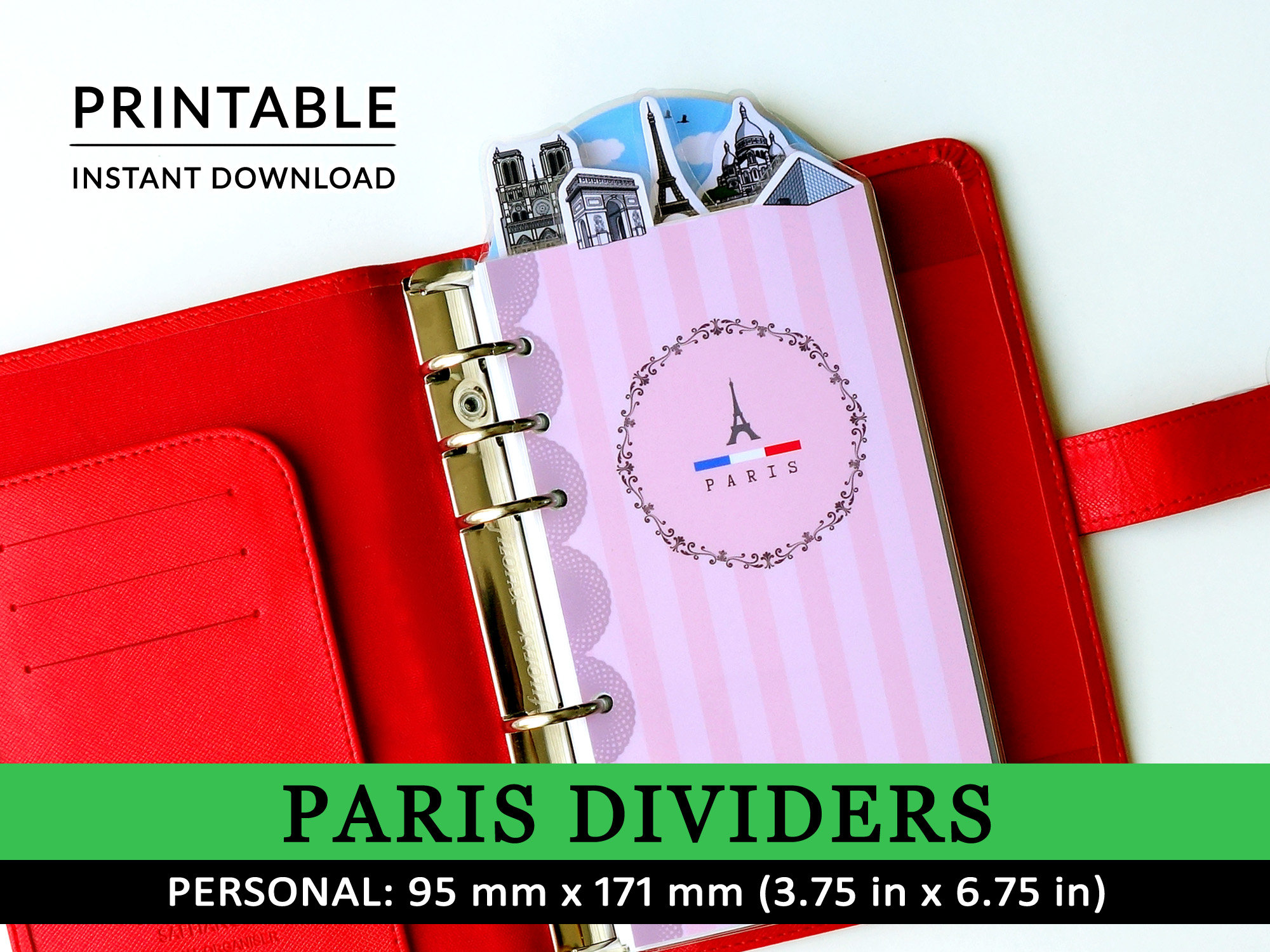 PRINTABLE Personal Size Cute Kawaii DIY Paris Planner 