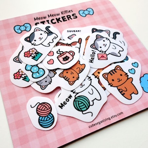 Cute kawaii kitty cats stickers 22 pieces matte stickers planner stickers perfect gift for girls