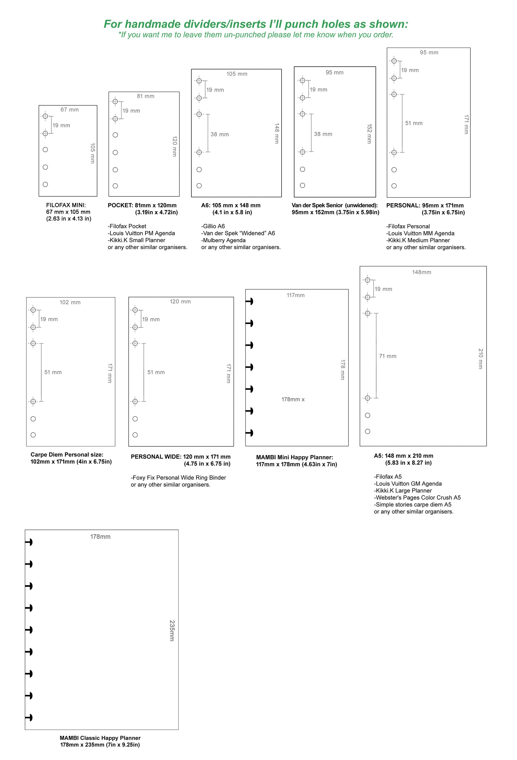 HANDMADE Paris France Planner Dividers Printed Pocket 