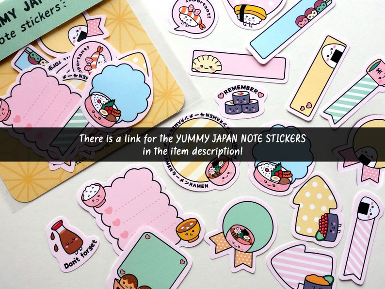 Cute kawaii Japanese food cuisine 19 pieces sushi ramen takoyaki miso gyoza bento dango onigiri matte stickers image 5