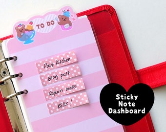 GEDRUKT gelamineerde planner dashboard teddybeer om notities te maken Filofax Pocket Personal A5 | A6 | Kikki K | Louis Vuitton | Fijne planner