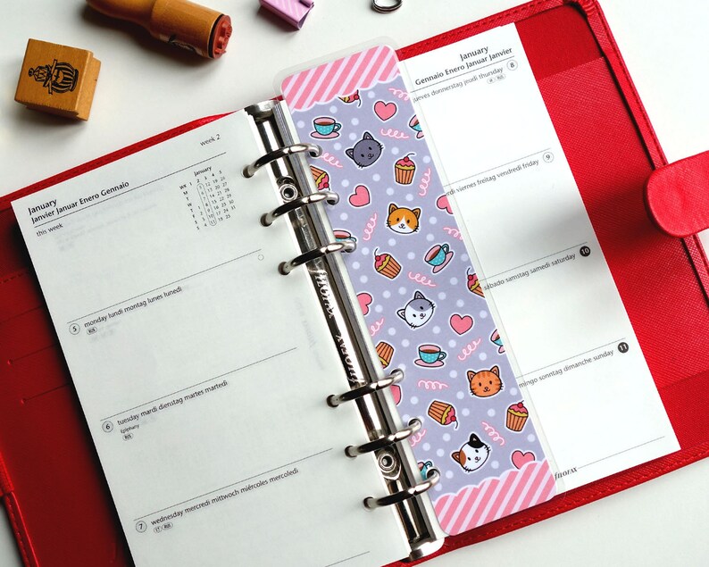printable page markers bookmarks personal size cute kawaii