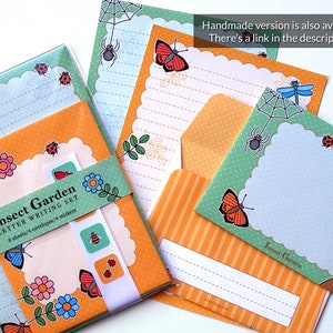 PRINTABLE Letter Writing Stationery Set Cute Bugs Insects Sheets Envelopes Instant Download ideal for children kids boys and girls image 4