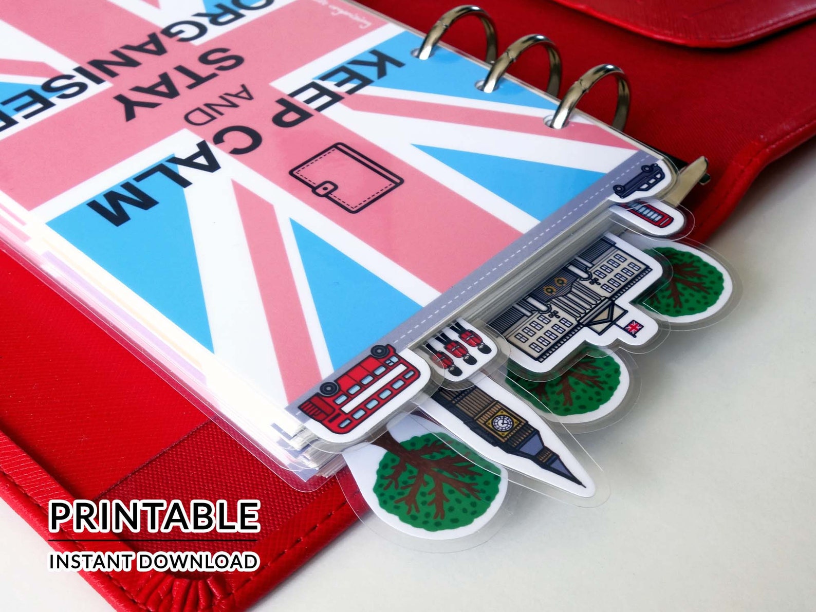 PRINTABLE Personal Size Cute Kawaii London Planner Dividers - Etsy