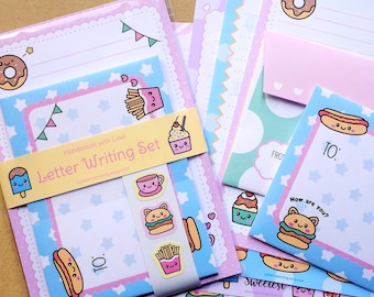Cute Kawaii letter writing paper envelopes stationery set handmade ideal for kids children ice cream sundae