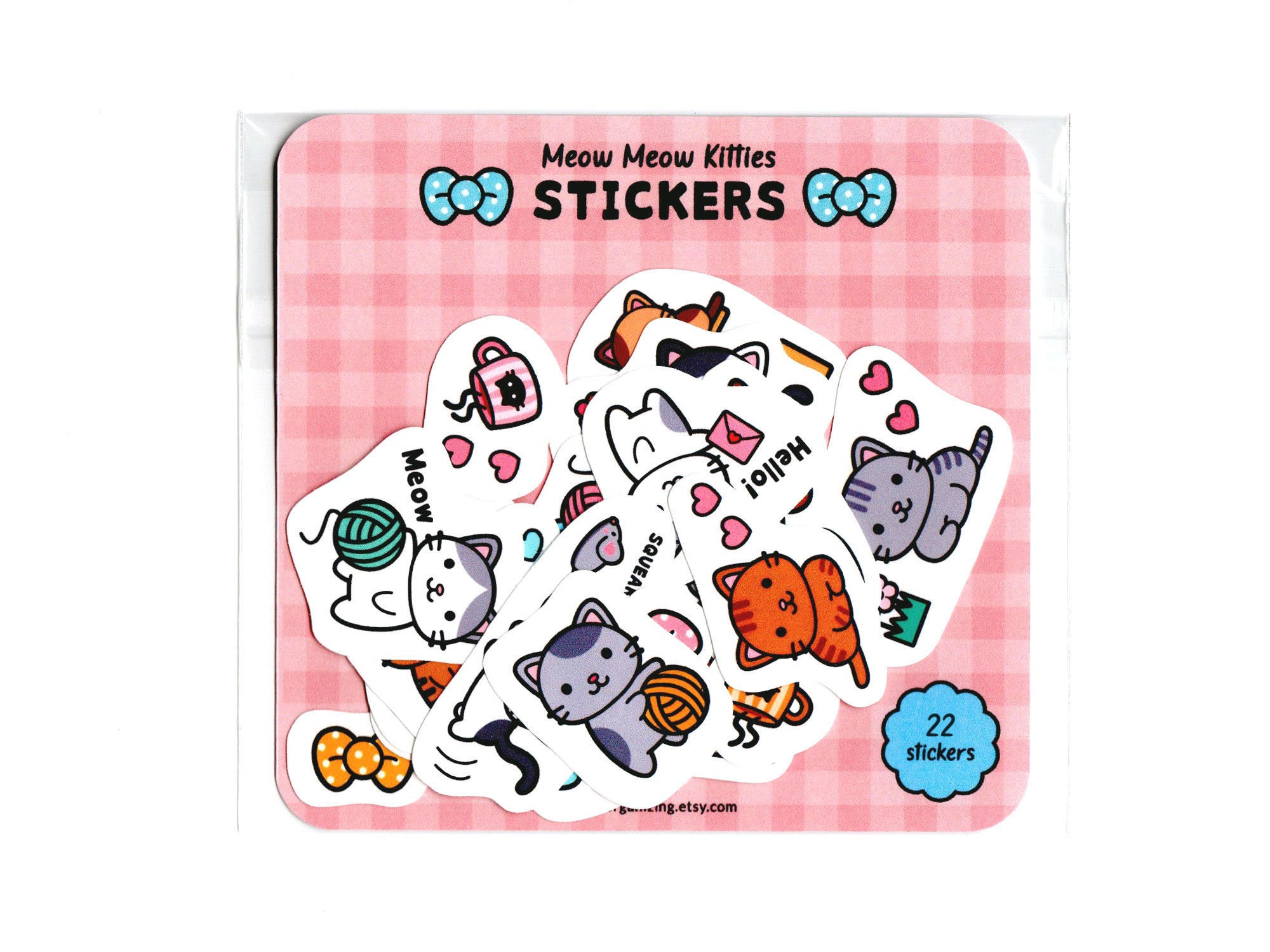 cute kawaii kitty cats stickers 22 stickers etsy