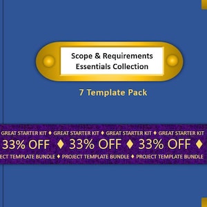 Scope & Requirements Essentials Collection | 7 Project Management Templates | IT Project Management | Microsoft Word and Excel