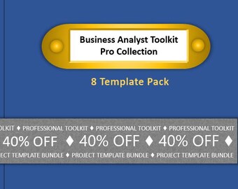 Business Analyst Toolkit Pro Collection | 8 Template Packs | Project Management | Framework Guides & Completed Examples Included
