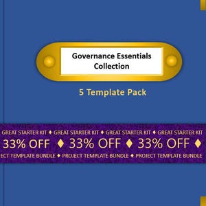 Governance Essentials Collection | 5 Project Management Templates | Project Management | Microsoft Word & Excel