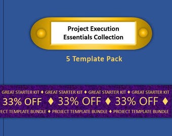 Project Execution Essentials Collection | 5 Project Management Templates | IT Project Management | Microsoft Word and Excel