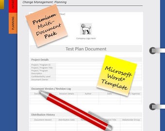 Test Plan Template | Project Management | QA Testing | Microsoft Word | Includes User Guide + Completed Example PDF