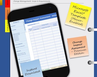 Change Impact Assessment Template | Project Management | Microsoft Excel (Macro-Enabled) | User Guide & Completed Example