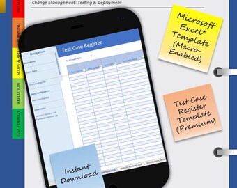 Test Case Register Template | IT Project Management | Microsoft Excel (Macro-Enabled) | User Guide, Dashboard & Completed Example Included