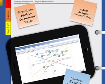 KANO Analysis Template | Project Management | Prioritization Framework | Microsoft Excel & PowerPoint | Framework Guide + Completed Example