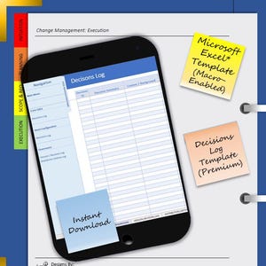 Decisions Log Template | IT Project Management | Microsoft Excel (Macro-Enabled) | User Guide, Dashboard & Completed Example Included