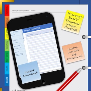 Lessons Learned Log Template Pack | IT Project Management | Microsoft Excel (Macro-Enabled) | Integrated User Guide and Completed Example