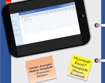 Vendor Comparison Matrix Template | IT Project Management | Microsoft Excel (Macro-Enabled) | User Guide + Completed Example