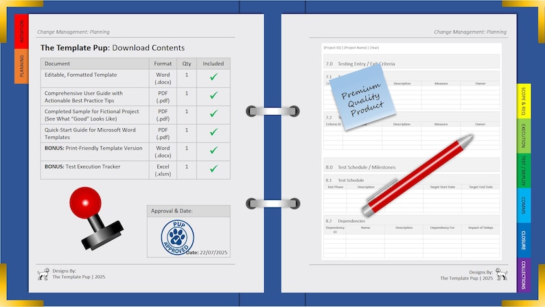 Test Plan Template | Project Management | QA Testing | Microsoft Word ...