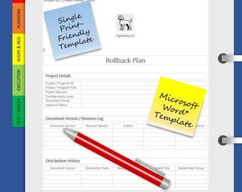 Rollback Plan Template | Project Management | Print-Friendly | Microsoft Word