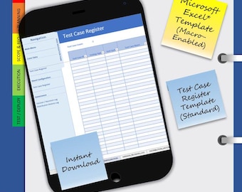 Test Case Register Template | I.T Project Management | QA Testing | SIT | UAT | Microsoft Excel (Macro-Enabled)