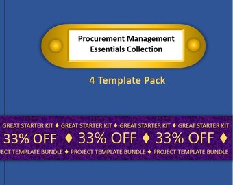Procurement Management Essentials Collection | 4 Project Management Templates | IT Project Management | Microsoft Word and Excel