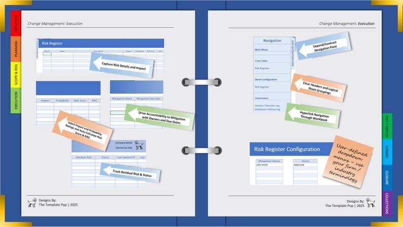 Completed Risk Register Risk Register Template | Project Management | Microsoft Excel (macro ...