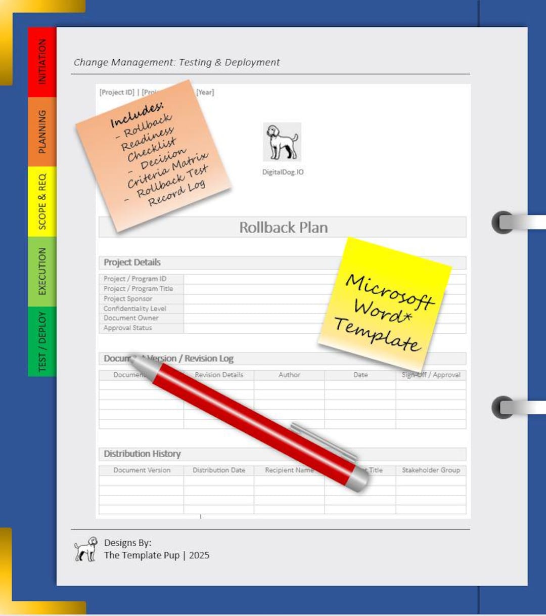 Rollback Plan Template | IT Project Management Pack | Microsoft Word ...