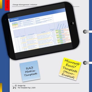 RACI Matrix Template | Project Management Tool | Macro-Enabled | Microsoft Excel
