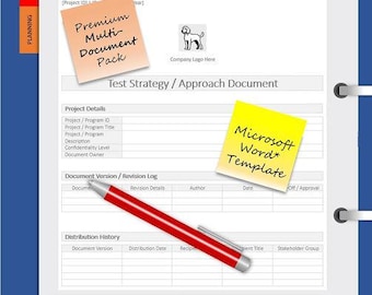 Test Strategy Template | Project Management | Microsoft Word | Includes User Guide + Completed Example PDF