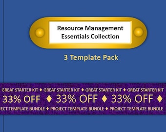Resource Management Essentials Collection | 3 Project Management Templates | IT Project Management | Microsoft Word and Excel