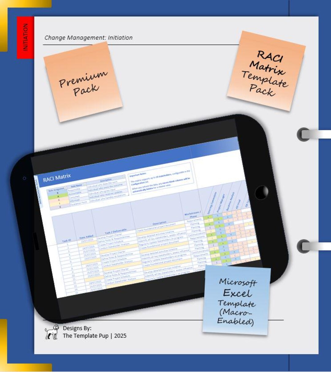 User Roles Raci Excel Template RACI Matrix Template | Roles & Responsibilities Matrix | IT Project ...